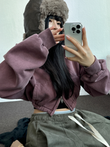 ピグメントハーディークロップドフーディージップアップ ❤🩶🤎 3COLOR