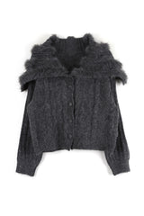 Mink Big Collar Cardigan