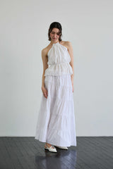 PEARL HALTERNECK TOP / WHITE