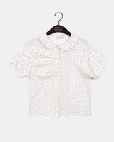 ポラドット ピンタックカラー半袖Tシャツ