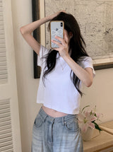 テナベーシック半袖クロップTシャツ (5color)