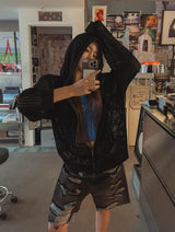 Tizzy Damage Black Denim Half Pants