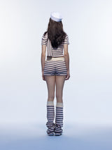 EmohaY2K Pink striped basic all-match shorts