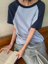 26SS★ [BAONHAUS] ヒルンドットカラーラグラン半袖Tシャツ