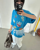 クレヨンキッチンプリントボクシーショートスリーブT