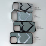 [MADE] HEART DOT PHONE CASE (silver mirror bumper)