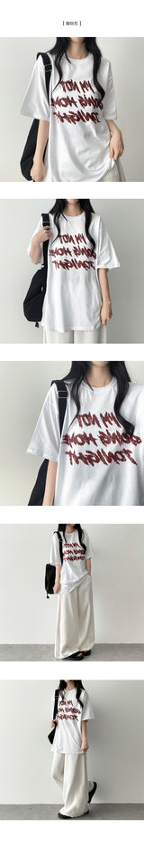 オジーレタリングオーバーサイズフィットショートスリーブTシャツ