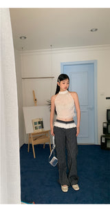 high striped wide slacks