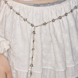 star pearl chain belt silver