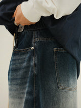 CR Wide Denim Banding Balloon Pants
