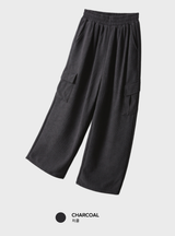 Stable Soft Cargo Fleece Brushed Semi Wide Banding Pants