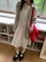 ナモ刺繍ノースリーブロングワンピース