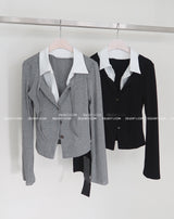 Miu Shirt Layered Cardigan