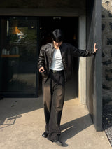 Kintz vegan leather zip-up jacket