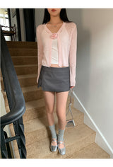 Gray Slimming Mini Pants Skirt
