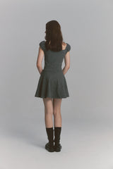 Rose Flare Dress Charcoal