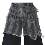 "005 CHAOS DREAM" WAXED GREY LAYER PANTS