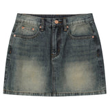 CRAIL BACK POCKET BIG LOGO DENIM SKIRT (2Color)