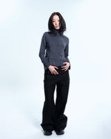 Ruffle Two Way zip-up - Ash