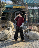 Skull Dart Wide Cargo Denim Pants
