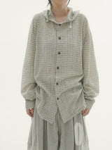 By hood check shirt -3C