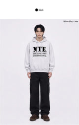 cargo drawstring wide cotton pants (black)