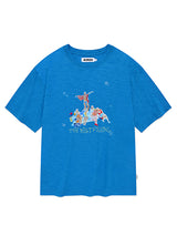 FISHING PEOPLE GRAPHIC LOOSE FIT T-SHIRT [BLUE]