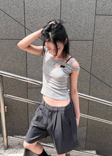  CUTOUT STRAP T-SHIRT