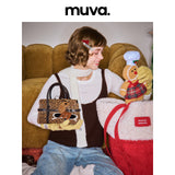 muva. Premium‑Feel Retro Leopard‑Print Brown Small Square Bag, Genuine‑Leather Convertible Cross‑body Purse for Autumn‑Winter, New Arrival Nov 7