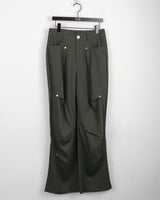 Haas Rivet Pintuck Cotton Wide Pants