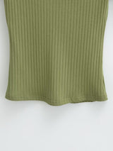 コントラストカラーリブVネックTシャツ 231646392