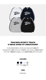TRACKER SPORTY TRACK V-NECK OVER FIT SWEATSHIRT (4color)