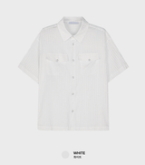 Look Hour Light Texture Muscle Roll Up Short Sleeve Shirt