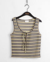 Titan color combination striped strap vest tank top sleeveless