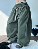 ナイロン🥠サイドピンタックバルーンパンツ💚5COLOR