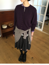 Dual-button round cardigan (3color)