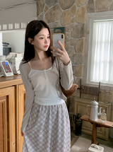 [SHOPPERMADE] Sucre Cotton Eyelet Crop Cardigan (5color)
