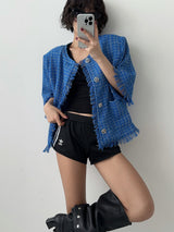 3 TAP Check Tweed Short Sleeve Jacket (2color)