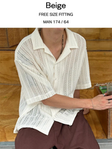 [S/S] クロシェットシースルーシャツ(2color)