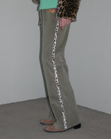 Leopard Corduroy Pants, Khaki