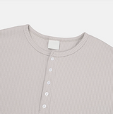 [Unisex] ワッフルヘンリーネックハーフスリーブ (4color)