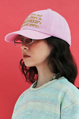 SLOGAN BALL CAP / PINK