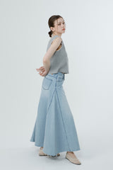 FULL DENIM LONG SKIRT_LIGHT BLUE