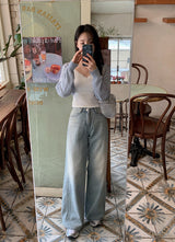 MR Washed Denim Wide Pants