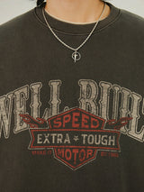 MN WELL BUHT プリンティングピグメントスウェットシャツ