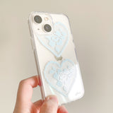 blue heart lace jellhard phone case