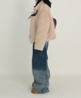 Rachel Two-Belt Detail Short Length Fur Jacket (Lining Quilted)