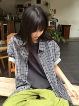 26SS★ [BAONHAUS] キネンズオーバーチェック半袖シャツ
