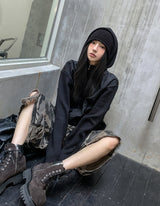 Tech Color Matching High Neck Hood Zip-Up