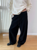 texture cotton sweat banding pants